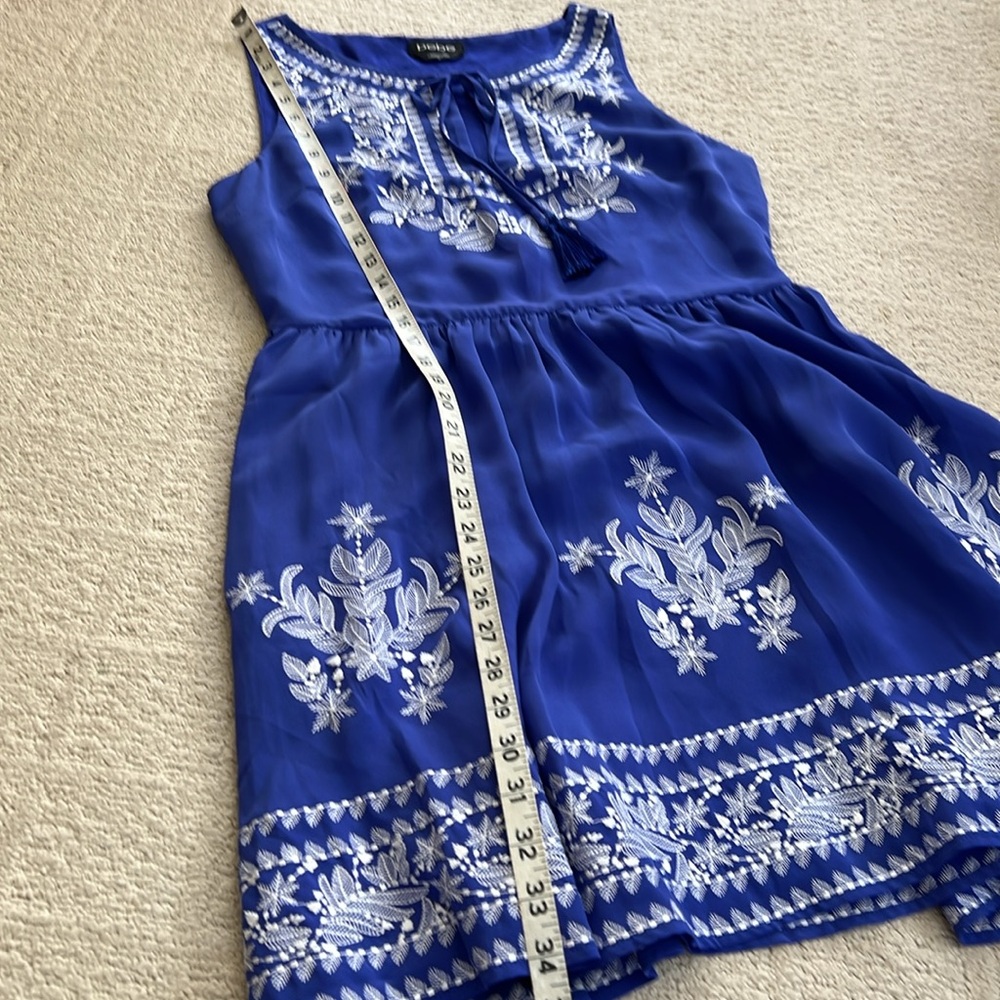 Bebe like new Periwinkle Blue Embroidered Sleeveless Dress - Picture 11 of 11